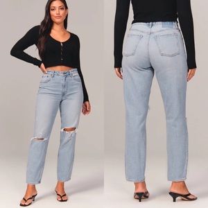 ABERCROMBIE & FITCH curve love the mom high rise jeans